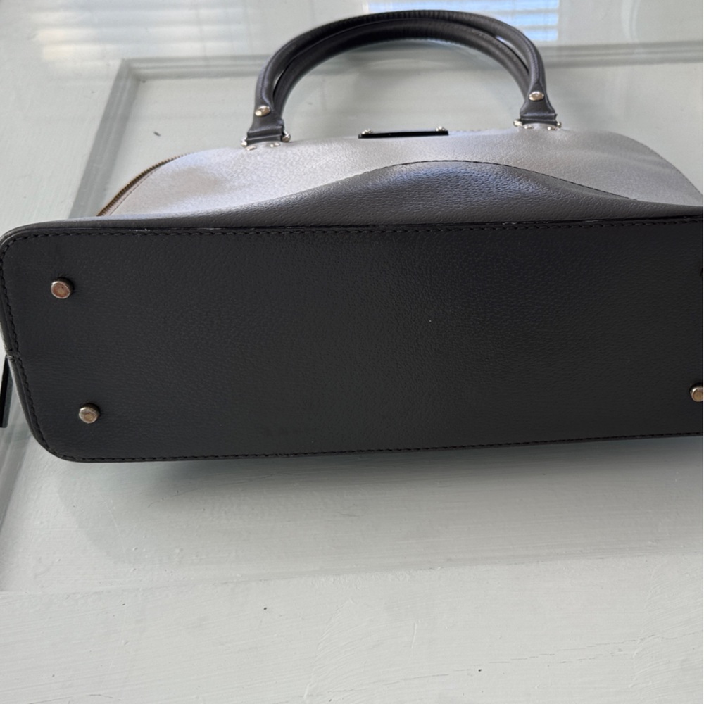 kate spade Two-Tone Gray and Dark Gray Leather Satchel - Picture 3 of 9